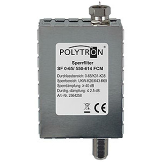 Polytron Sperrfilter SF 0-65/574-654 (Internet Hin- und Rckkanal frei, TV-Signal gesperrt)