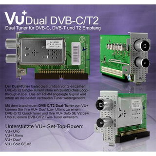 VU+ DVB-C/T/T2 Hybrid Twin/Dual Tuner (Erweiterung Kabel/DVB-T/DVB-T2)