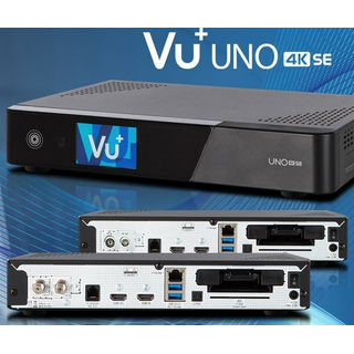 VU+ Uno 4K SE UHDTV Linux E Receiver (1x DVB-S2/S2X Twin / DVB-C FBC-Tuner oder DVB-T2 MTSIF Twin-Tuner / PVR-ready / Display / USB 3.0 / GigaBit)