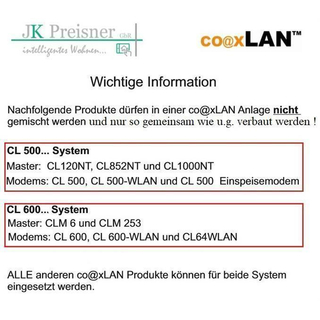 co@xLAN CL600WLAN Modem (1 LAN-Port - WLAN oder WLAN Bridge zuschaltbar - bis 600 Mbit/s LAN bzw. 300 MBit/s WLAN)