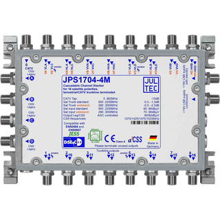 Jultec JPS1704-4M JESS EN50607 Einkabelumsetzer fr 4 Satelliten (4x4 UBs/IDs/Umsetzungen)