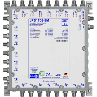 Jultec JPS1708-8T/M JESS EN50607 Einkabelumsetzer fr 4 Satelliten (8x8 UBs/IDs/Umsetzungen)