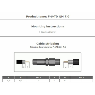Cabelcon F-6-TD QM 7.0 Quick Mount True Drop F-Kompressionsstecker fr RG6 (7mm) Koaxkabel (wasserdicht)