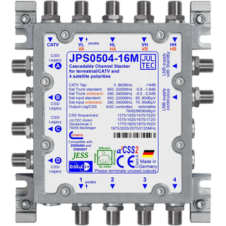 Jultec JPS0504-16M (Gen 2) Unicable/JESS Multischalter (4x16 UBs/IDs/Umsetzungen- aCSS2 Technologie)