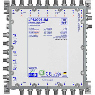 Jultec JPS0906-8M (Gen 2) Unicable EN50494 Einkabelumsetzer fr 2 Satelliten (6x8 UBs/IDs/Umsetzungen- aCSS2 Technologie)