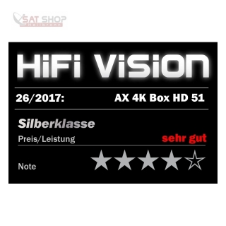 AX 4K-Box HD51 (UHD / 2160p) Linux E Receiver mit 1x DVB-S2X Tuner