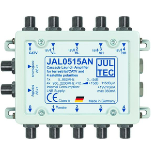 Jultec JAL0515AN Kaskadenstartverstrker 15db mit Netzteil (Amplifier Launch 4-fach)