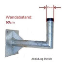 Wandhalter 30/40/55/60cm Wandabstand (60mm Mastdurchmesser für z.B. Wavefrontier T90)