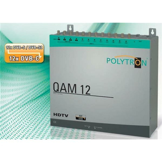 Kopfstation POLYTRON QAM 12 EM + SPM 200 LAN (2x Pay-TV Transponder wie ORF/SRF)  fr 14 Transponder (DVB-S/S2 Umsetzung QPSK-QAM auf DVB-C)