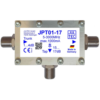 Jultec JPT01-17 Breitband-Einfachabzweiger fr Einkabelsysteme (Jultec Passive Tab / 17dB Abzweig)