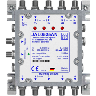 Jultec JAL0525AN Kaskadenstartverstrker 25dB mit Netzteil (Amplifier Launch 4-fach)