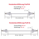 Profi-Fensterkabeldurchführung Dur-Line (mit verstärktem Alu-Kern / gute Abschirmung)