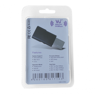 VU+ Wireless USB WLAN Adapter 300 Mbps incl. WPS Setup (2,4GHz)