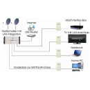 co@xLAN CL24S aktive 200 MBit SAT/TV/RF/2xLAN Antennendose