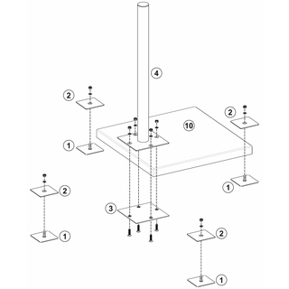 Stabilo Universal Balkonstnder/Plattenstnder fr 4 Gehwegplatten (Edelstahl / 90cm Lnge)