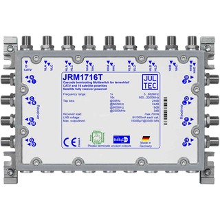Jultec JRM1716T/M Multischalter 17/16 fr 4 Satelliten - voll receivergespeist ohne Stromanschluss