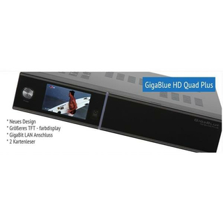 GigaBlue HD Quad Plus schwarz 2x DVB-S2 + 2x DVB-C/T2 Tuner 1000GB 2.5 Festplatte