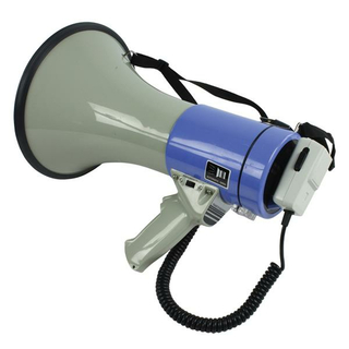 Megaphone / Megafon 25 Watt mit abnehmbarem Mikrofon + eingebauter Sirene + Trillerpfeife (regelbare Lautstrke)