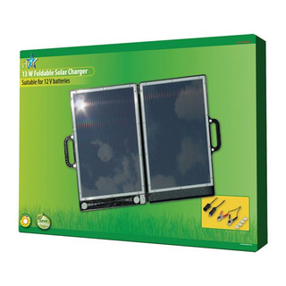 Solarpanel Ladegert 12V/13W (faltbar im Transportkoffer mit verschiedenen Anschlusskabeln)