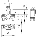 Erdungslasche Obo-Bettermann Typ 950 42/48/60mm für Antennenmast (Erdung/Potentialausgleich)