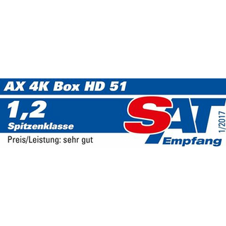 AX 4K-Box HD51 (UHD / 2160p) Linux E Receiver mit 1x DVB-S2 Tuner