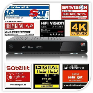 AX HD51 4k-Box DVB-S2 HDTV Plug & Play Tuner