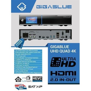 GigaBlue UHD Quad 4K Sat- / Hybrid Receiver 2x DVB-S2 (FBC-Tuner) PVR-ready