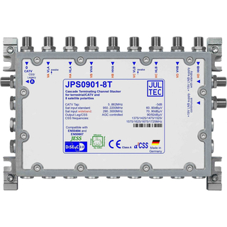 Jultec JPS0901-8T Unicable EN50494 Einkabelumsetzer fr 2 Satelliten (8 UBs/IDs/Umsetzungen)