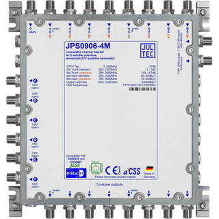 Jultec JPS0906-4T/M Unicable EN50494 Einkabelumsetzer fr 2 Satelliten (6x4 UBs/IDs/Umsetzungen)
