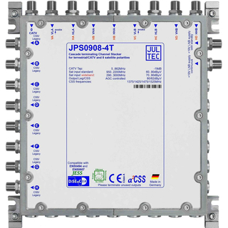 Jultec JPS0908-4T Unicable EN50494 Einkabelumsetzer fr 2 Satelliten (8x4 UBs/IDs/Umsetzungen)