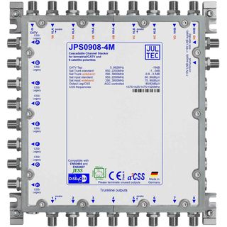 Jultec JPS0908-4M Unicable EN50494 Einkabelumsetzer fr 2 Satelliten (8x4 UBs/IDs/Umsetzungen)