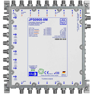 Jultec JPS0908-8T/M Unicable EN50494 Einkabelumsetzer fr 2 Satelliten (8x8 UBs/IDs/Umsetzungen)