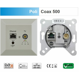 Digital Devices PoLiCoax 500 - PowerLine Coax fr DVB-C (Starter Set 2x Dose + Netzteil)