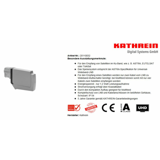 Kathrein UAS 582 Breitband-LNB (Wideband / Whole Band - fr z.B. Jultec aCSS Technologie)