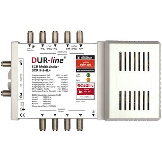 Dur-Line DCR 5-2-4L4 V2 Unicable Einkabel Multischalter (fr 2x4 Unicable + 4 Legacy Teilnehmer)