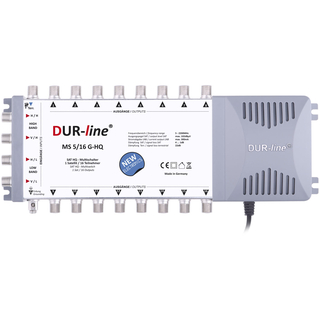 Multischalter DUR-LINE 5/16 G-HQ mit Netzteil + 22khz Generator (Quad-LNB-tauglich)