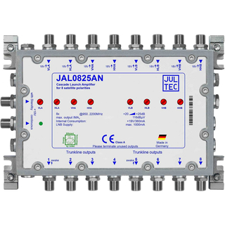 Jultec JAL0825AN Kaskadenstartverstrker 25dB mit Netzteil (Amplifier Launch 8-fach)