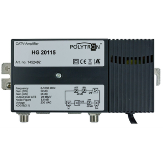 Polytron HG 20115 (20db) / HG 30115 (30db) / HG 30119 (30dB) / HG 40125 (40dB) Hausanschlussverstrker 5-1006 MHz (ortsgespeist - KDG- bzw. VFKD C(4.3)- zertifiziert