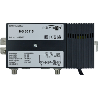 Polytron HG 30115 (30db) BK-Hausanschlussverstrker 5-1006 MHz (ortsgespeist - KDG-zertifiziert)