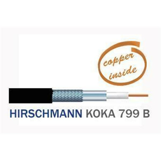 20m Koaxkabel Hirschmann KOKA 799 B mit vorkonfektioniertem+wasserdichtem F-Kompressionsstecker von PPC (Voll-Kupfer / UV-bestndig)  - 1x 20m (1 Stecker vormontiert)
