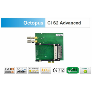Digital Devices OctopusCI S2 Pro Advanced Twin DVB-S2 UHD / 4K (PCIe Slot / Twin-CI Slot / Unicable EN50494 / JESS EN50607)