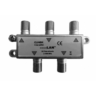 co@xLAN 4-fach Verteiler CLV4BK (2-1000MHz / DC-fnig in beide Richtungen / Fernspeise-tauglich fr Remote-Stromversorgung)