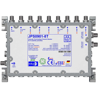 Jultec JPS0901-8T (Gen 2) Unicable EN50494 Einkabelumsetzer fr 2 Satelliten (8 UBs/IDs/Umsetzungen- aCSS2 Technologie)