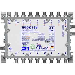 Jultec JPS0901-8M (Gen 2) Unicable EN50494 Einkabelumsetzer fr 2 Satelliten (8 UBs/IDs/Umsetzungen- aCSS2 Technologie)