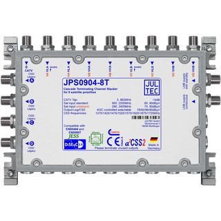 Jultec JPS0904-8T (Gen 2) Unicable EN50494 Einkabelumsetzer fr 2 Satelliten (4x8 UBs/IDs/Umsetzungen- aCSS2 Technologie)