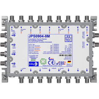 Jultec JPS0904-8M (Gen 2) Unicable EN50494 Einkabelumsetzer fr 2 Satelliten (4x8 UBs/IDs/Umsetzungen- aCSS2 Technologie)