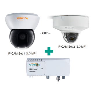 Polytron IP CAM-Set 1+2 IP-Kamera incl. HDI 2 multi - 2x IP in 2x DVB-C oder DVB-T Modulator (QAM / COFDM)