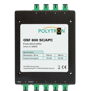Polytron OSF 800 SC/APC optischer 8-fach Verteiler (FibreIRS Split SC/APC Anschluss)