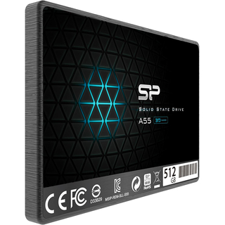 Silicon Power A55 SSD interne Festplatte 500GB (0,5TB), 2.5 Zoll, SATA III 3D NAND SLC Cache Performance Boost