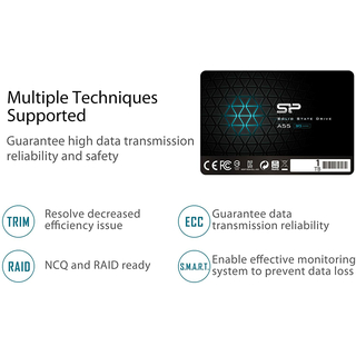 Silicon Power A55 SSD interne Festplatte 2000GB (2TB), 2.5 Zoll, SATA III 3D NAND SLC Cache Performance Boost